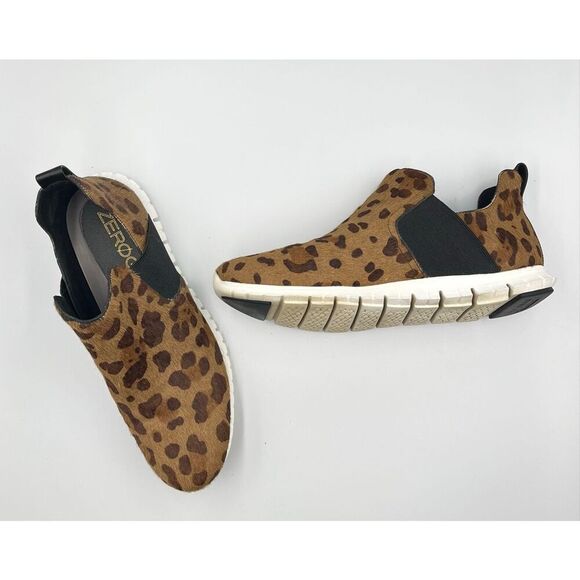 Cole Haan ZeroGrand Leopard Calf Hair Slip-On Sneaker Size 8.5 Lightweight EUC - Picture 2 of 11